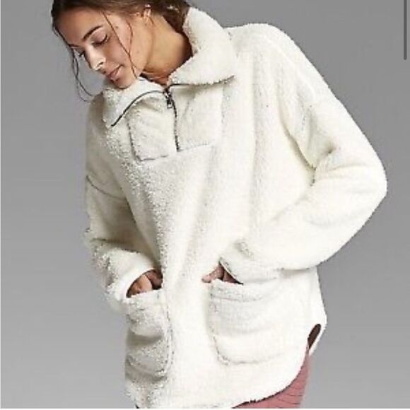 athleta •nirvana sherpa fur reversible quarter zip small - Picture 3 of 7
